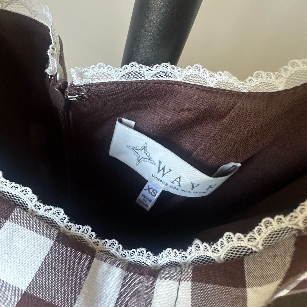 Wayf x styled by coco! Brown and White Gingham Dress - Picture 10 of 10